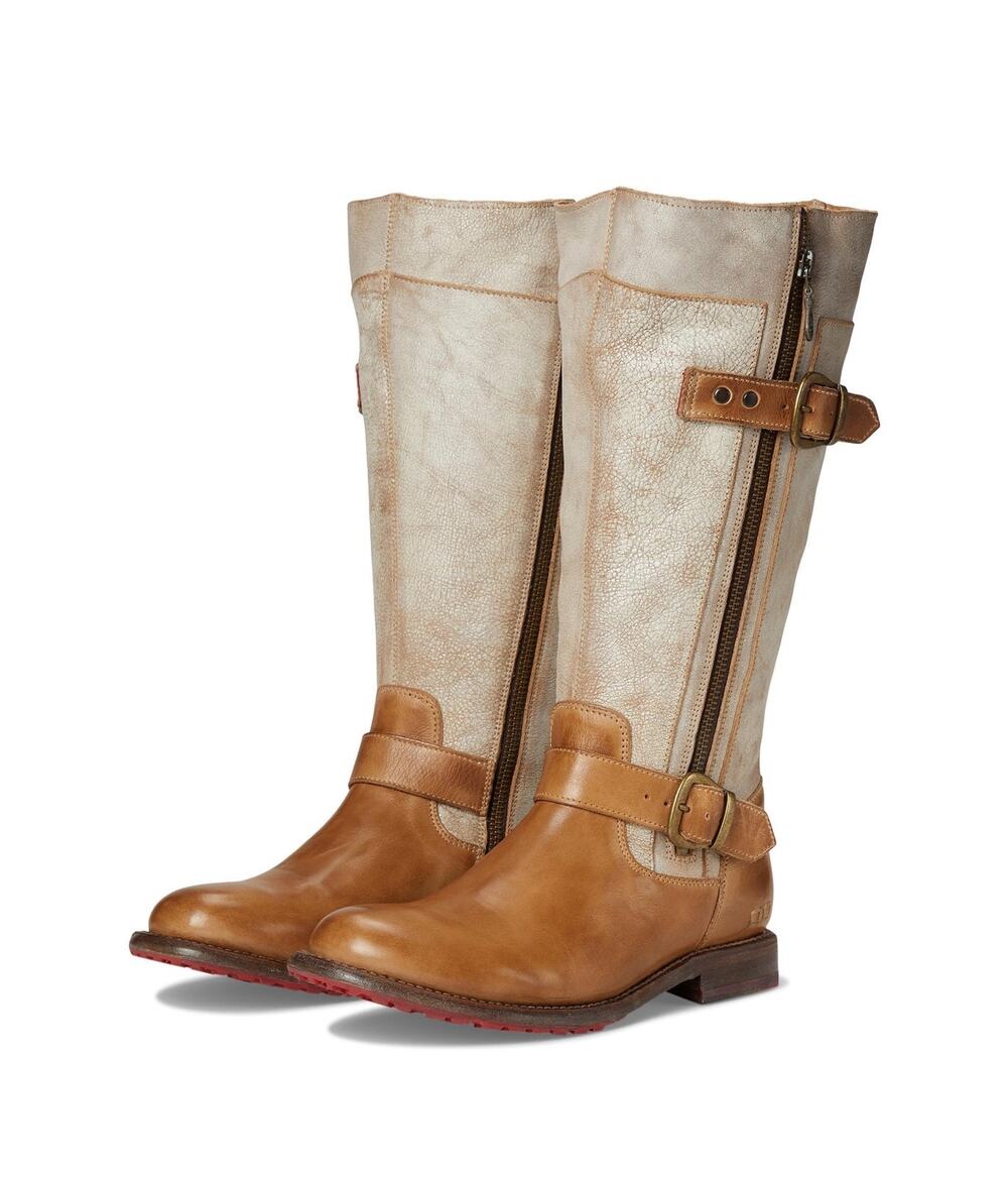 BED|STU WOMENS GOGO LUG WIDE CALF, TAN RUSTIC NECTAR LUX, 6.5, MEDIUM